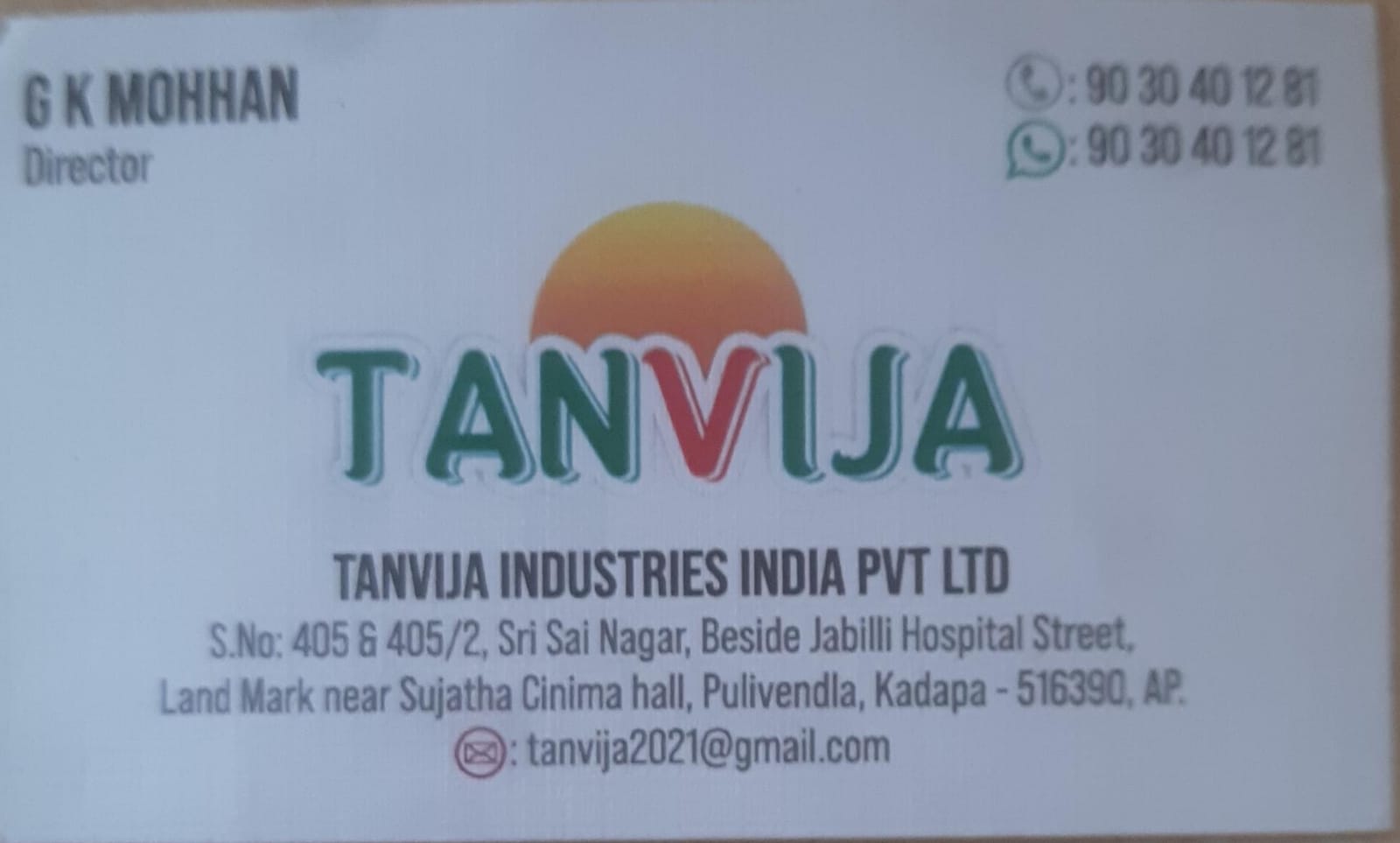 Tanvija Business Card